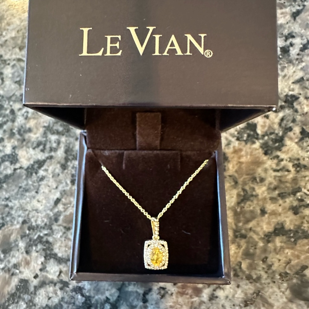 LeVian Yellow Sapphire & Nude Diamonds in 14k Yellow Gold